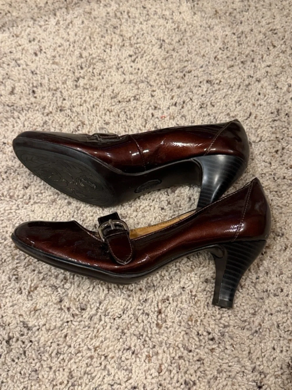 Euro soft by Sofft Women's Brown Patent Mary Jane Pumps